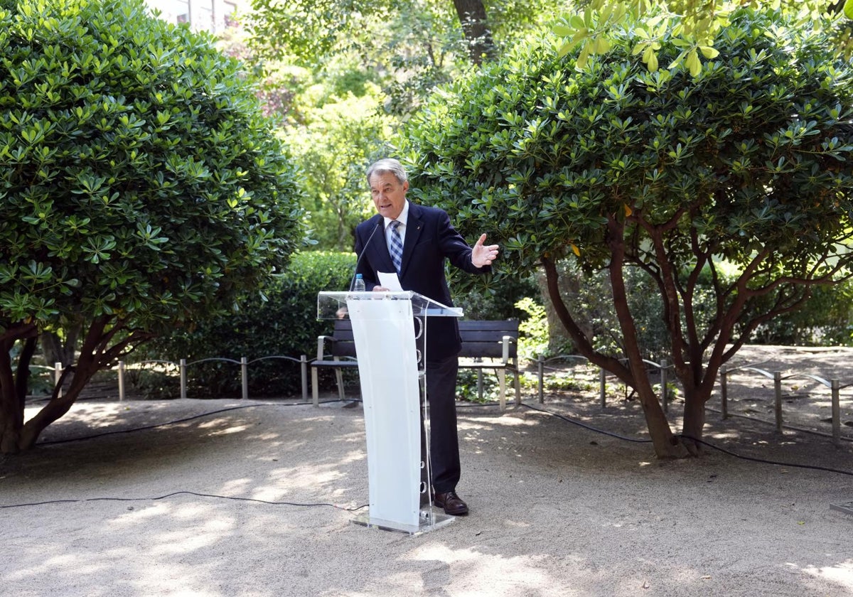 Artur Mas, este mediodía dando cuenta de la presentación de la querella