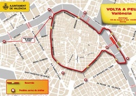 Volta a Peu en Valencia: calles cortadas por el recorrido, prohibido aparcar y líneas de la EMT afectadas