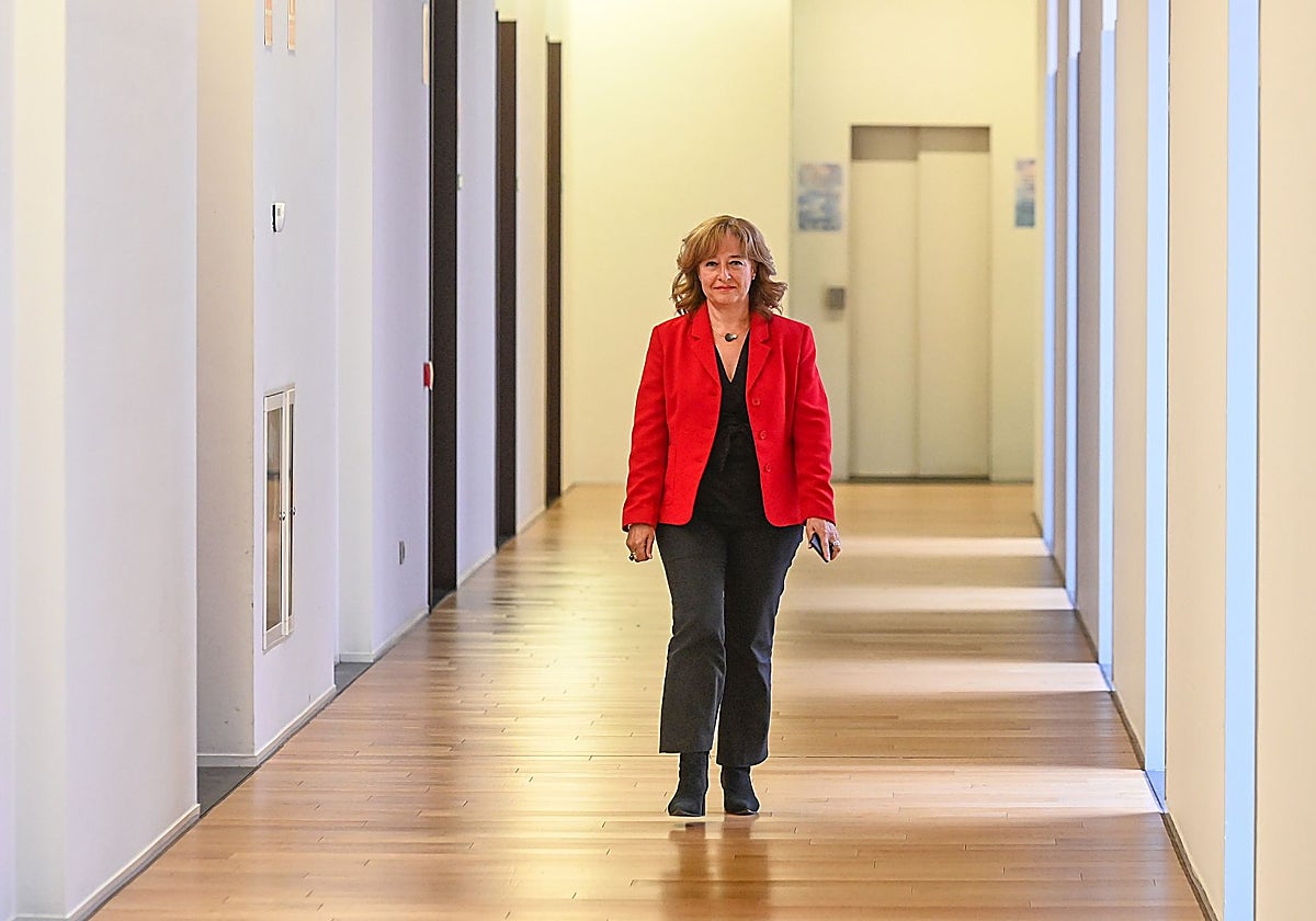 La presidenta del Tribunal Superior de Justicia de Castilla y León, Ana del Ser, minutos antes de presentar la Memoria Judicial de 2024