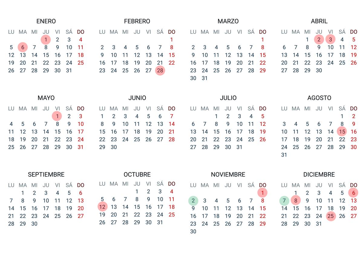 Este es el calendario de festivos en Andalucía para el año 2026