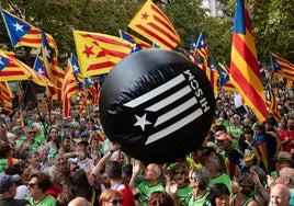 Un momento de la manifestación independentista de la última Diada