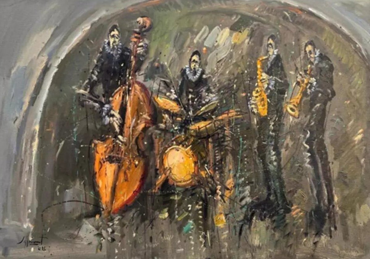 Una de las pinturas de 'El Bop del Greco' de Jazzamoart que se podrán ver en Toledo