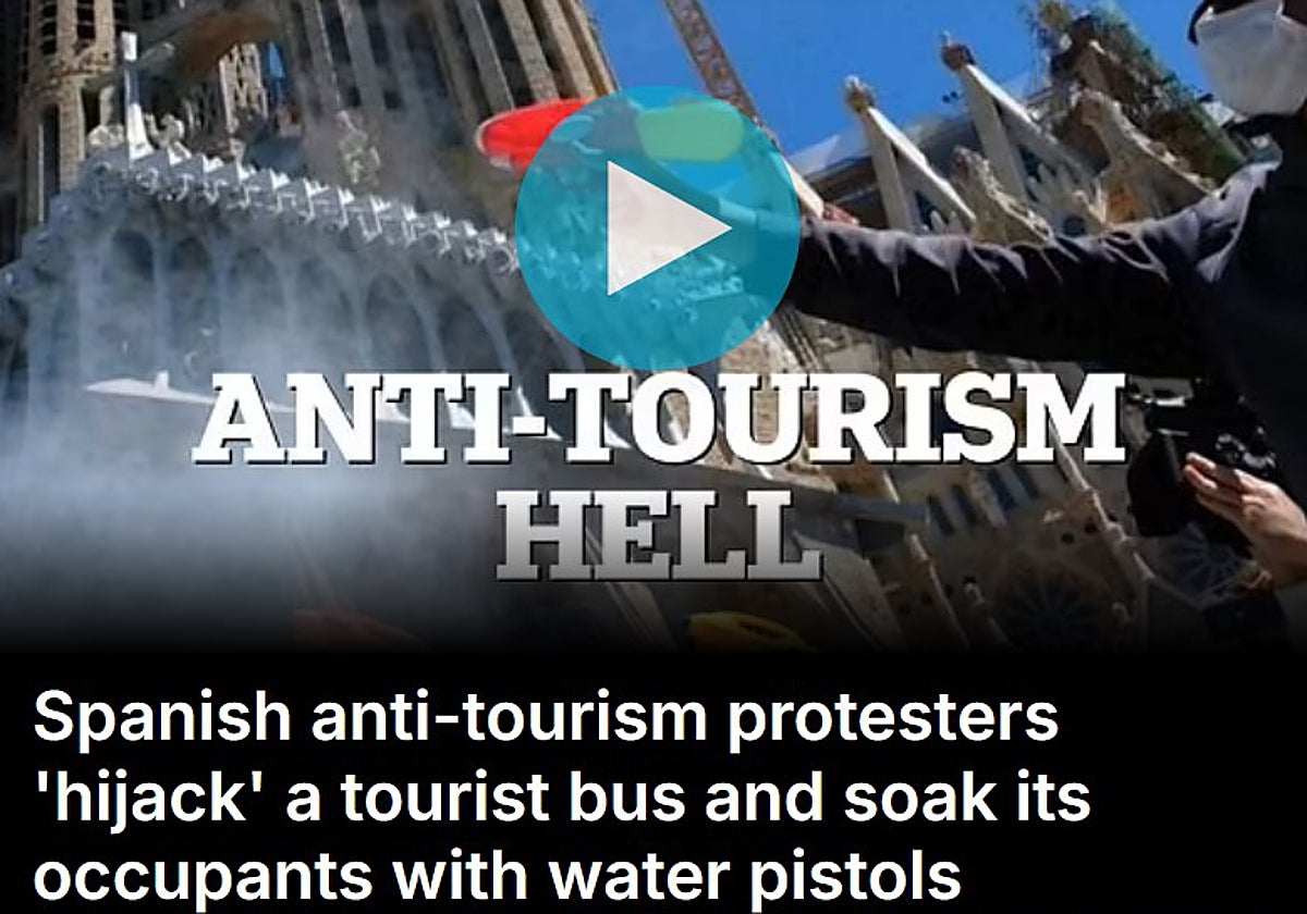 Noticia publicada por un periódico británico con mensajes de turismofobia contra España