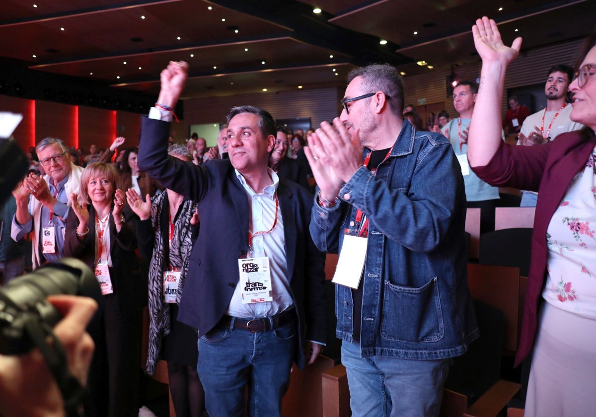 Javier Ortega, junto a Paco de la Rosa, tras asumir la secretaria general de CCOO en Castilla-La Mancha