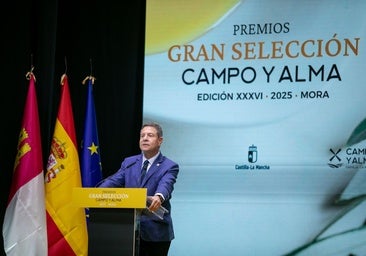 El presidente regional durante su intervención en el Teatro Principal de Mora