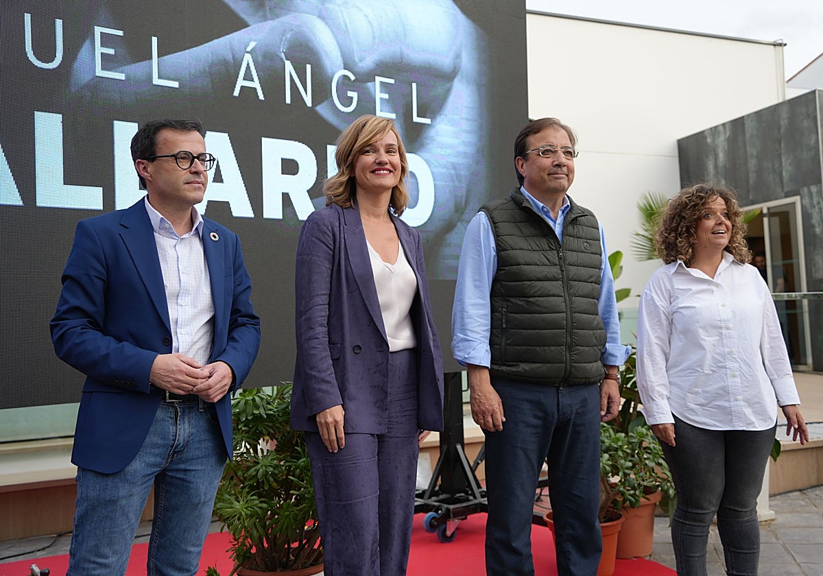 Miguel Ángel Gallardo, Pilar Alegría, Guillermo Fernández Vara y María de la Cruz Rodríguez, en 2023