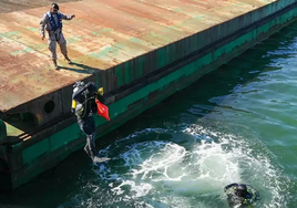 Armada y Guardia Civil realizan un ejercicio antiterrorista en el puerto de Huelva