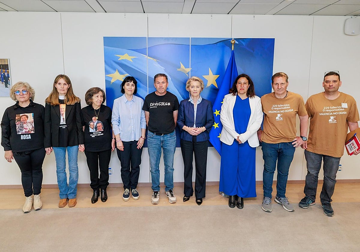 Imagen de la reunión de las asociaciones de víctimas de la dana con la presidenta de la Comisión Europea, Ursula von der Leyen