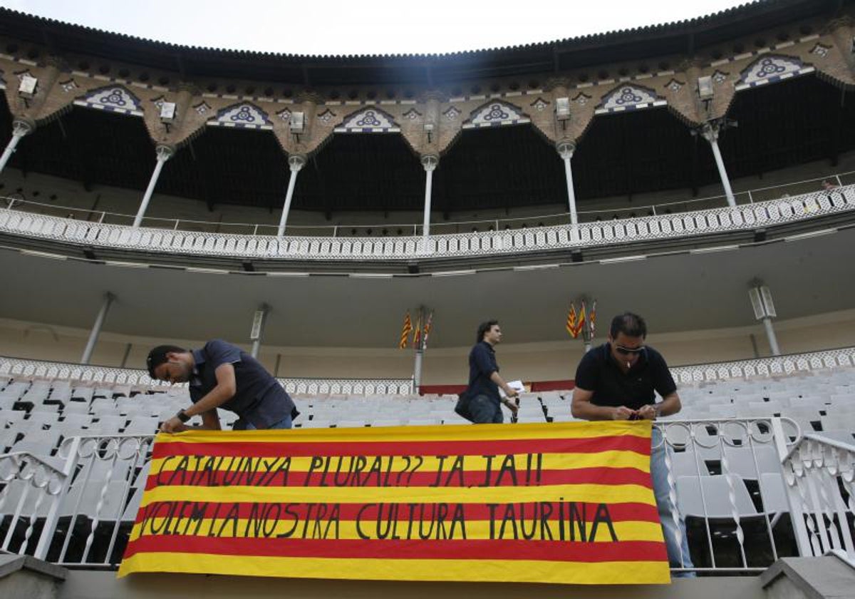 Protesta pro toros en la Monumental