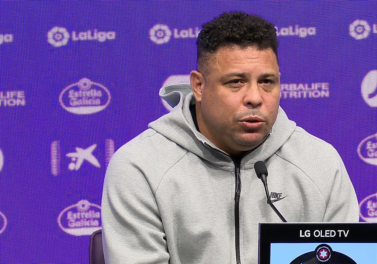 Ronaldo, en una de las ruedas de prensa en el estadio José Zorrilla