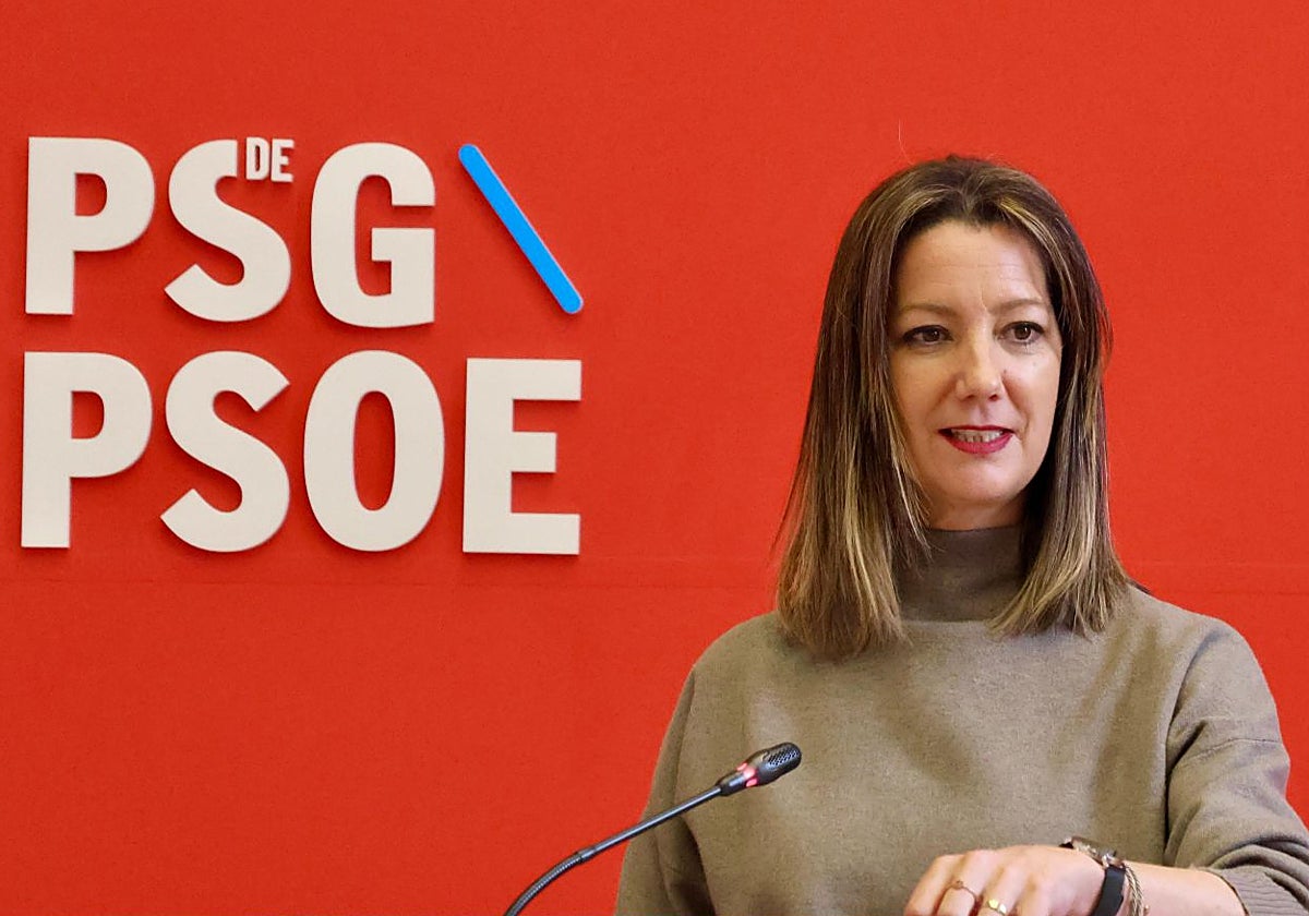 Lara Méndez, este sábado en una rueda de prensa