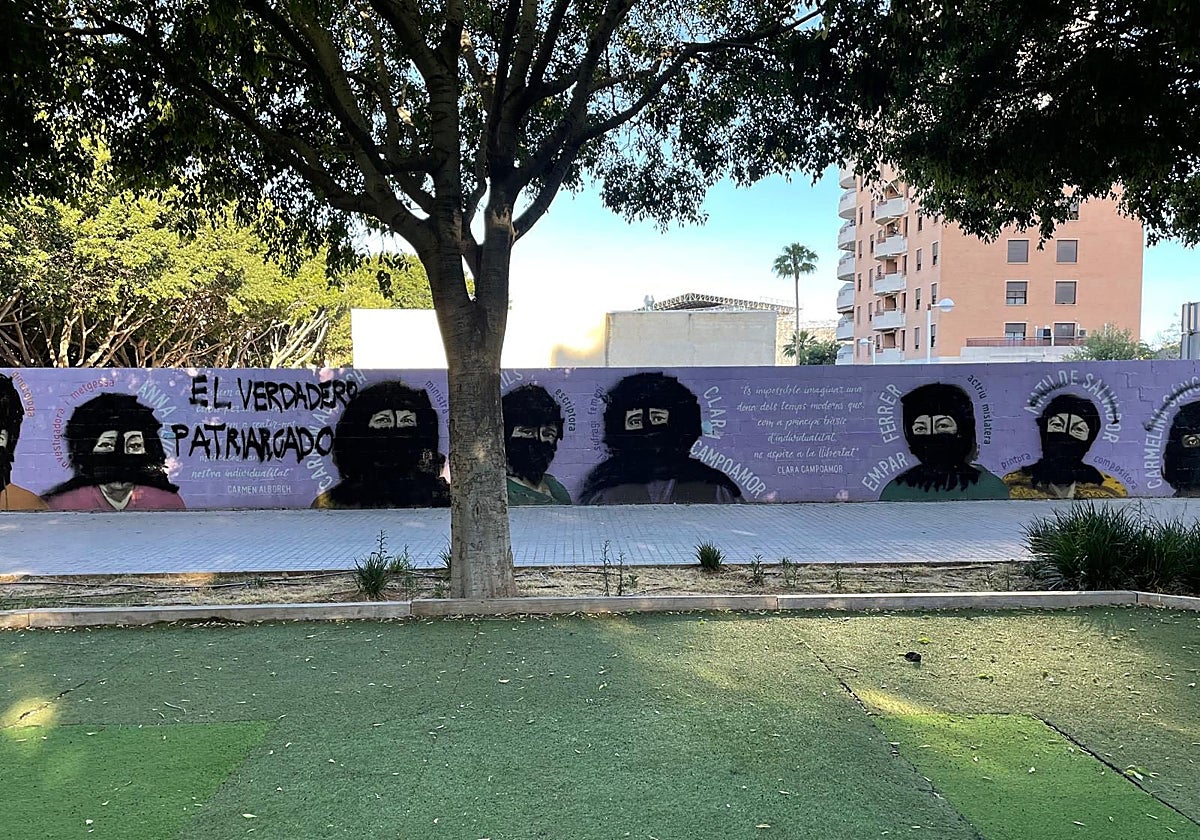 Imagen del mural vandalizado en la localidad valenciana de Mislata