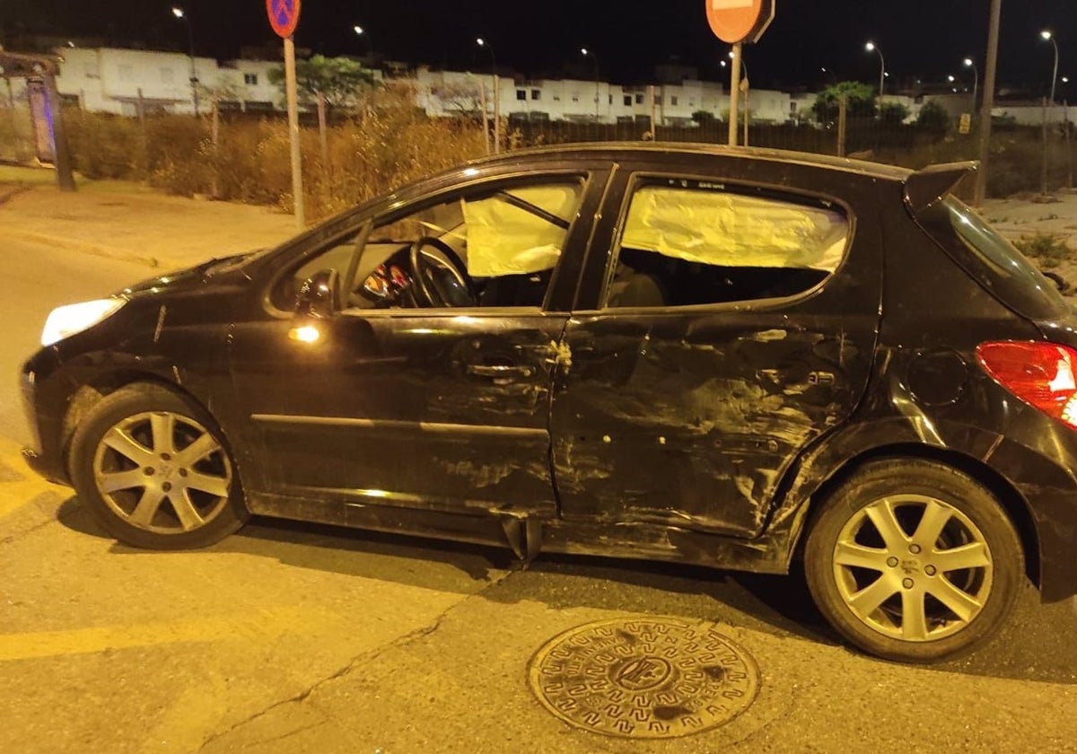 Vehículo accidentado en El Puerto de Santa María