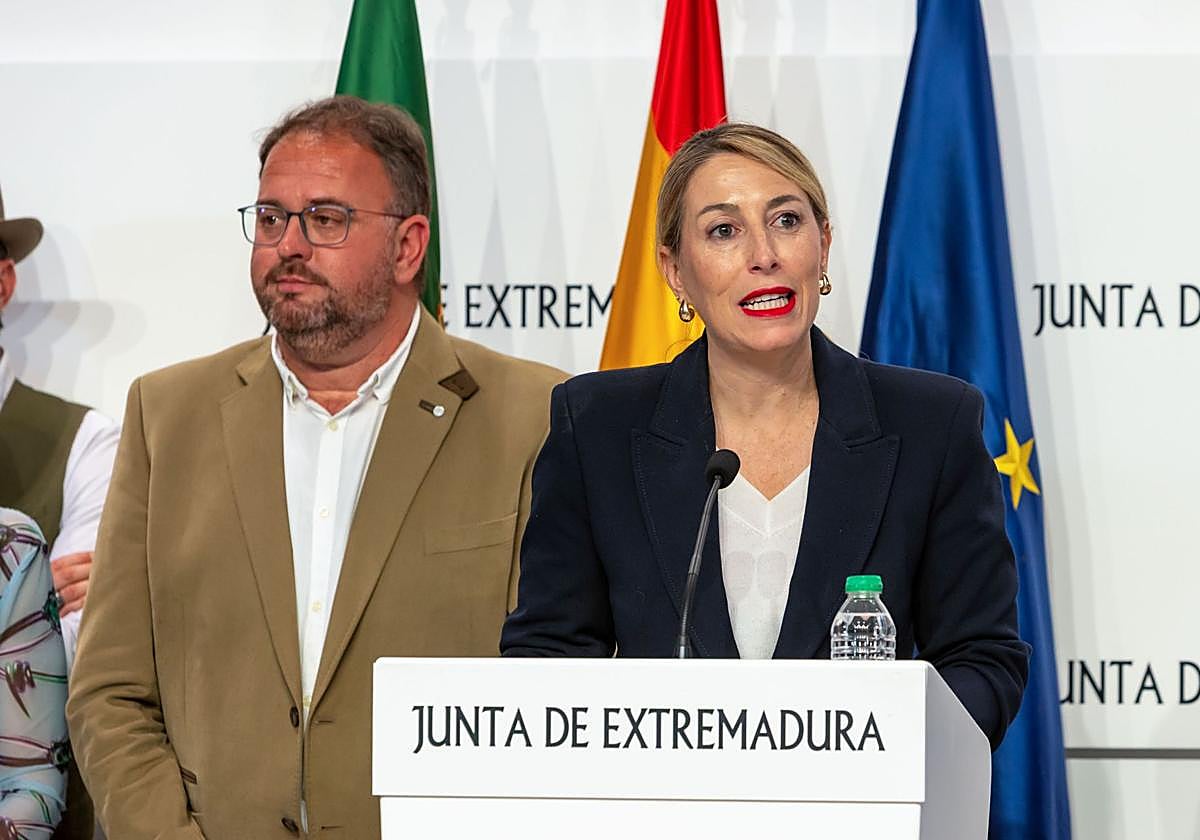 La presidenta de la Junta de Extremadura, María Guardiola