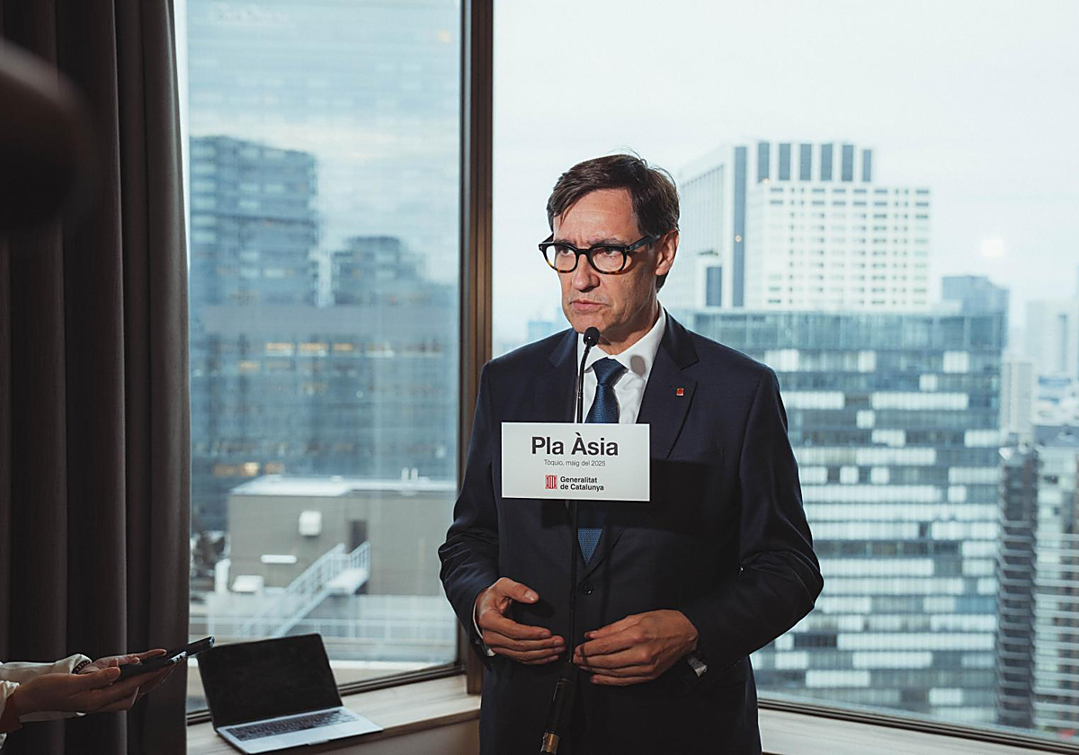 Salvador Illa, presidente de la Generalitat, hoy, en Tokyo (Japón)