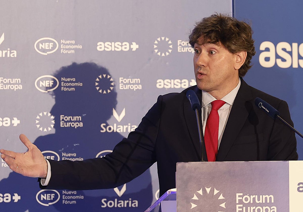 El secretario general del PSE, Eneko Andueza, este miércoles en Nueva Economía Forum