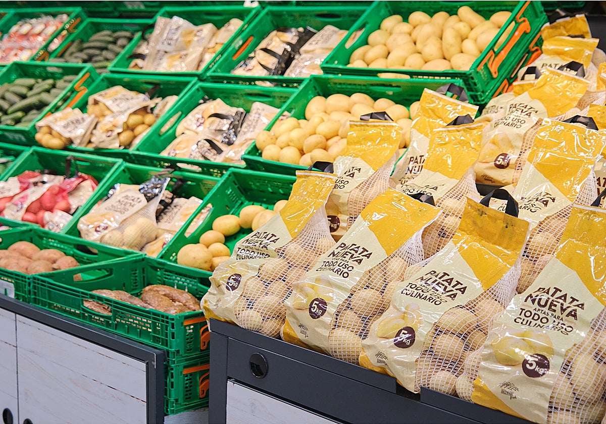 Imagen del surtido de patatas disponible en los supermercados de Mercadona