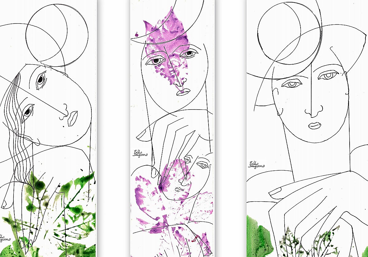 Tres dibujos de Pablo Sanguino incluidos en el libro