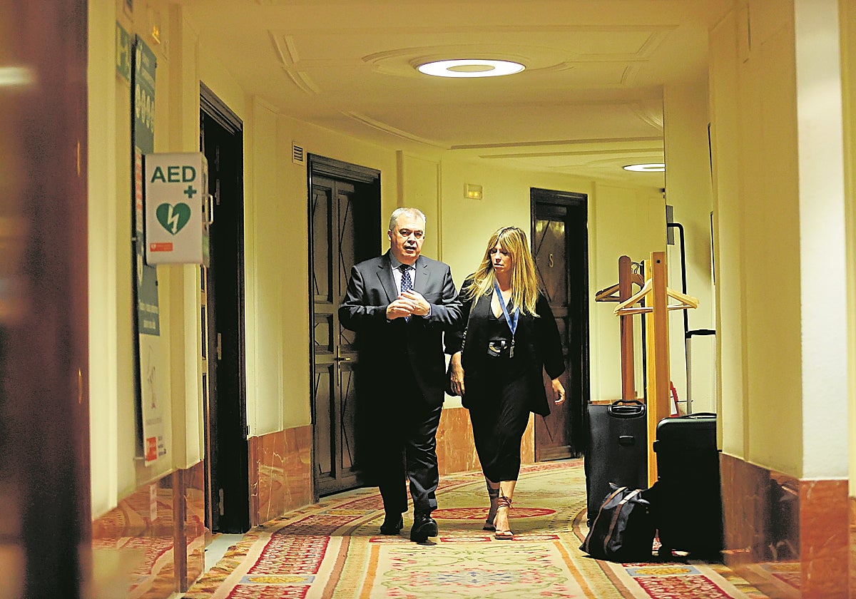 El número tres del PSOE, Santos Cerdán, este miércoles en el Congreso