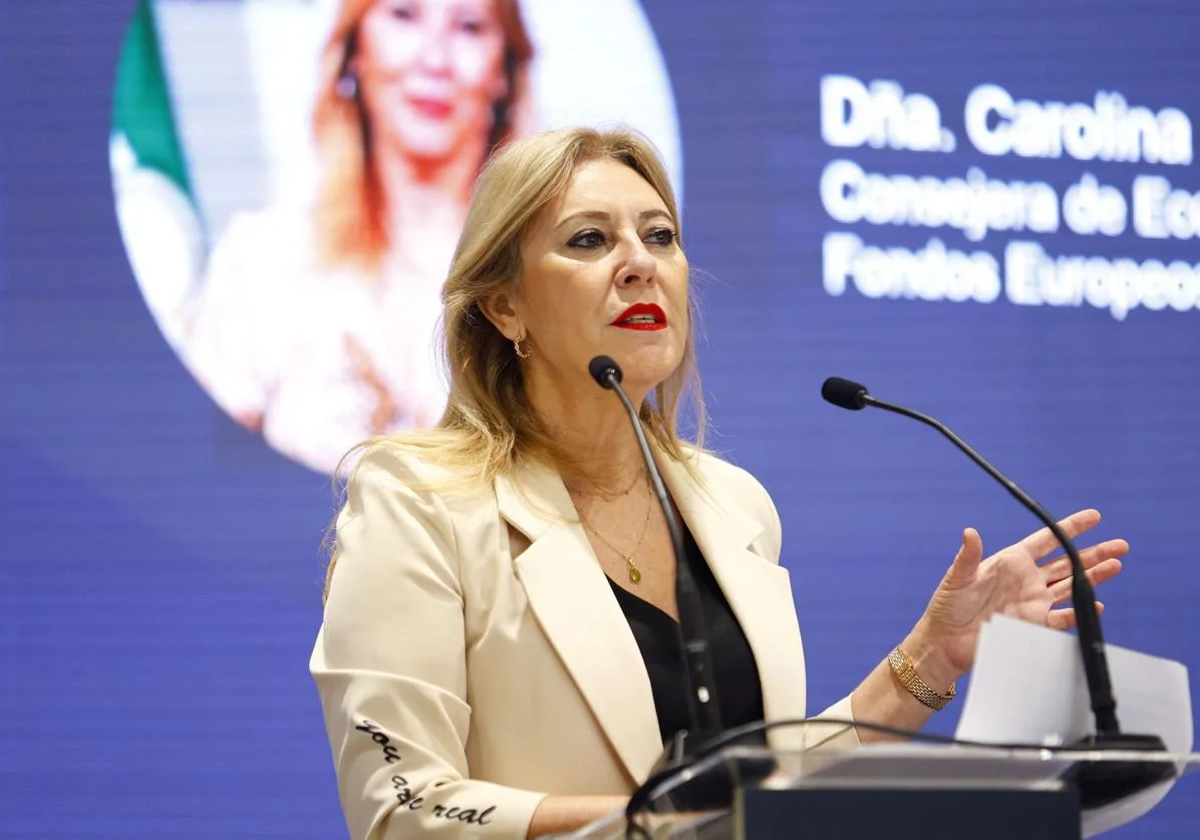 Carolina España durante un acto en Málaga