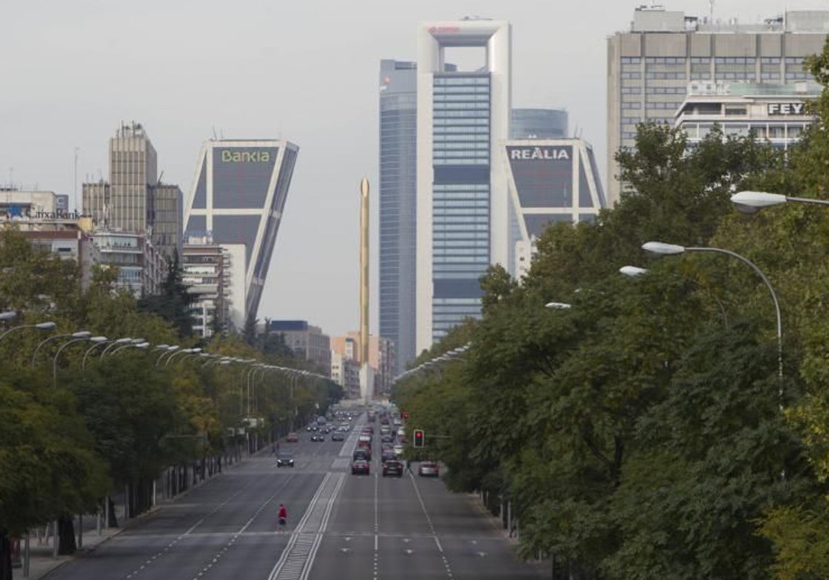 Vista del Paseo de la Castellana en Madrid