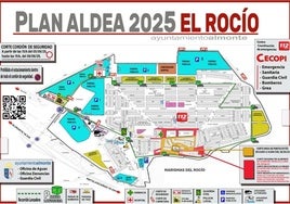Plano de El Rocío 2025, que incluye todos los servicios esenciales para disfrutar de la romería