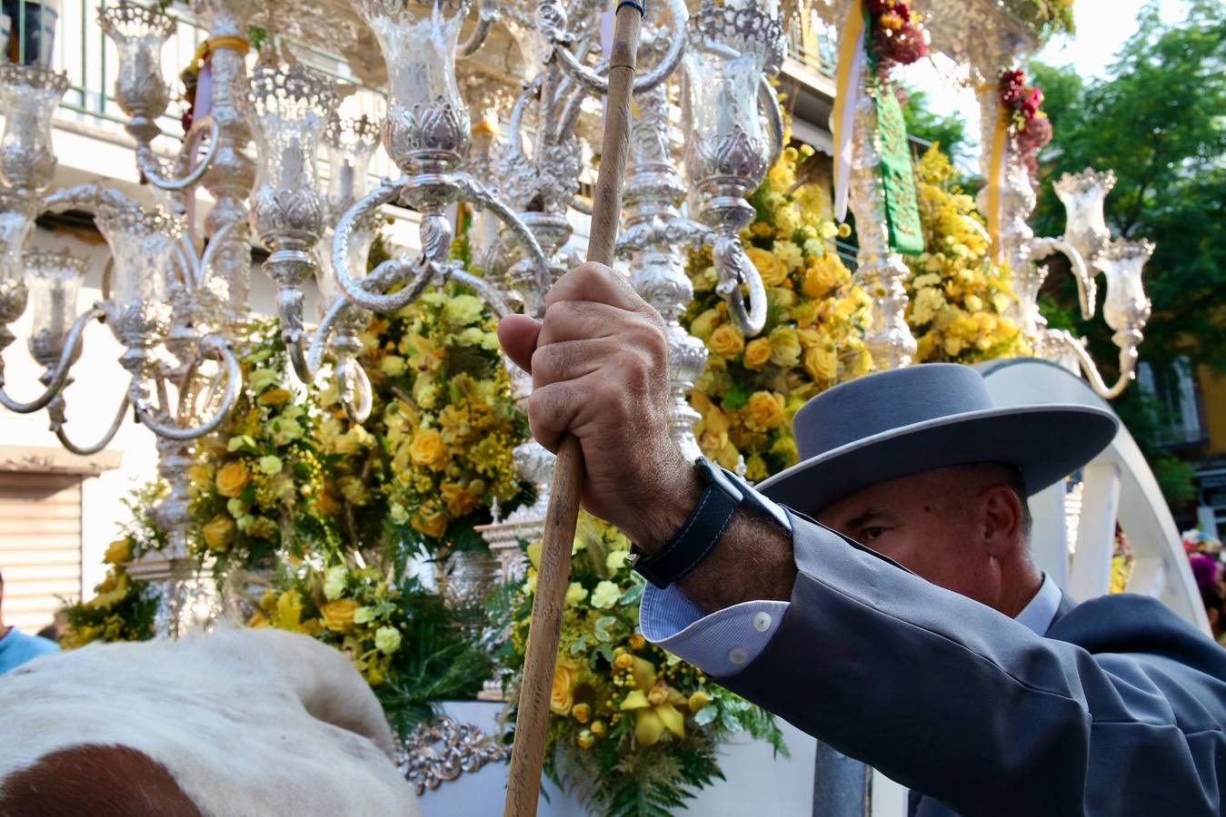 Primeros momentos de la peregrinación de la Hermandad del Rocío del Cerro del Águila