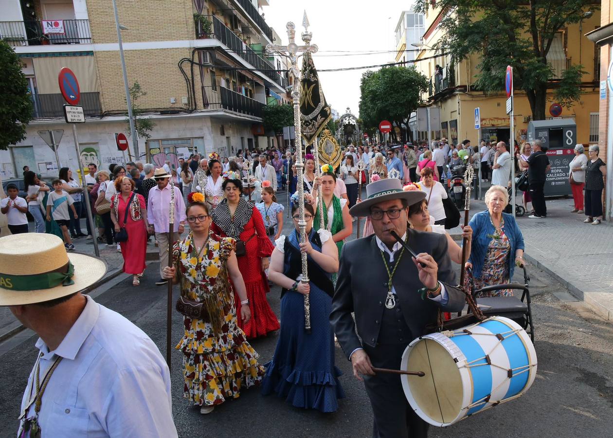 Primeros momentos de la peregrinación de la Hermandad del Rocío del Cerro del Águila