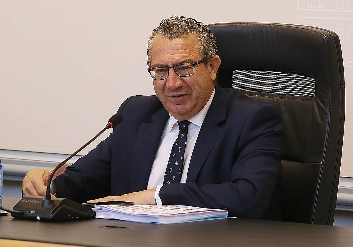 El presidente de la Diputación de Alicante, Toni Pérez, durante la sesión plenaria de la institución
