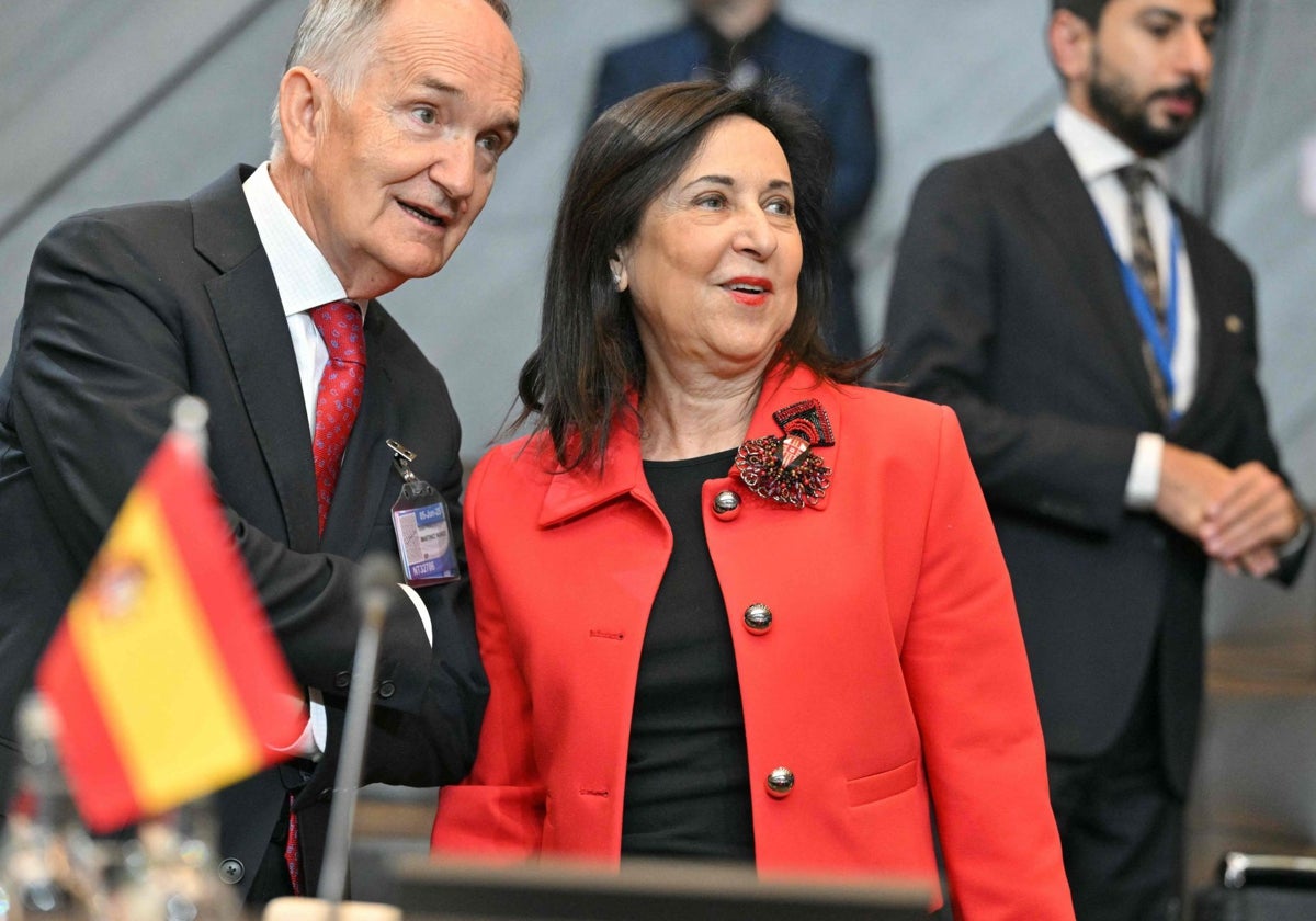 Margarita Robles en la reunión de ministros de defensa de la OTAN en Bruselas