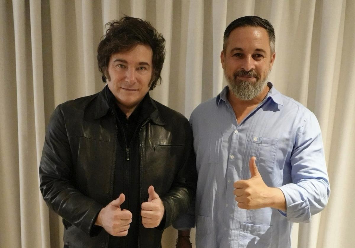 El presidente argentino, Javier Milei, y el líder de Vox, Santiago Abascal.