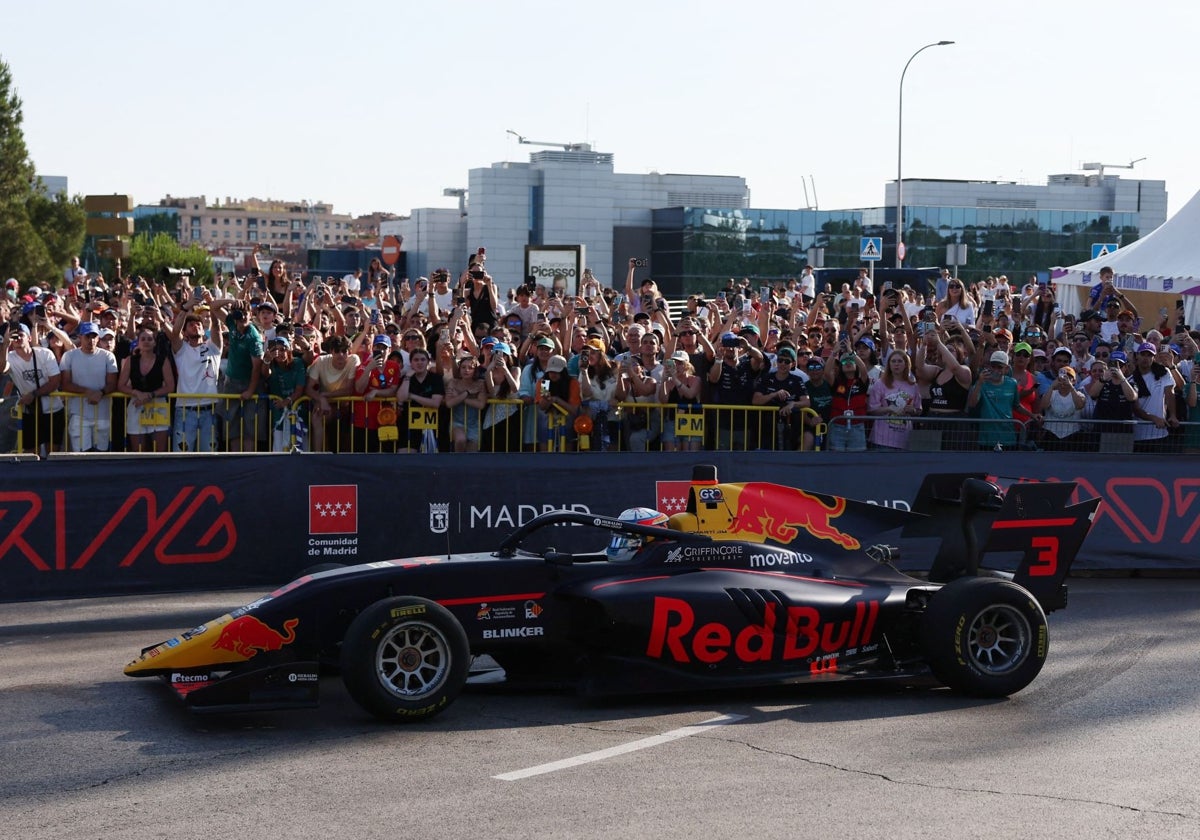 Un momento de la exhibición de F1 celebrada el sábado pasado en el futuro Madring