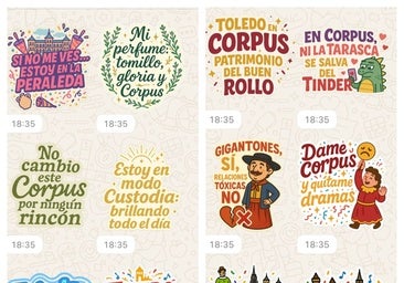 «Estoy en modo Custodia, brillando todo el día»: Juventud lanza más de veinte stickers para usar en el Corpus de Toledo