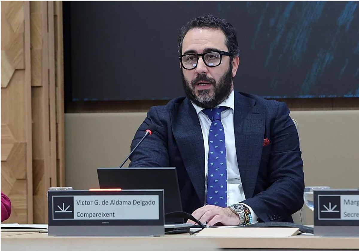 Víctor de Aldama en su comparecencia ante la comisión no permanente de investigación en el Parlament balear