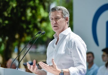 Alberto Núñez Feijóo interviene en un acto del PP en Guadalajara