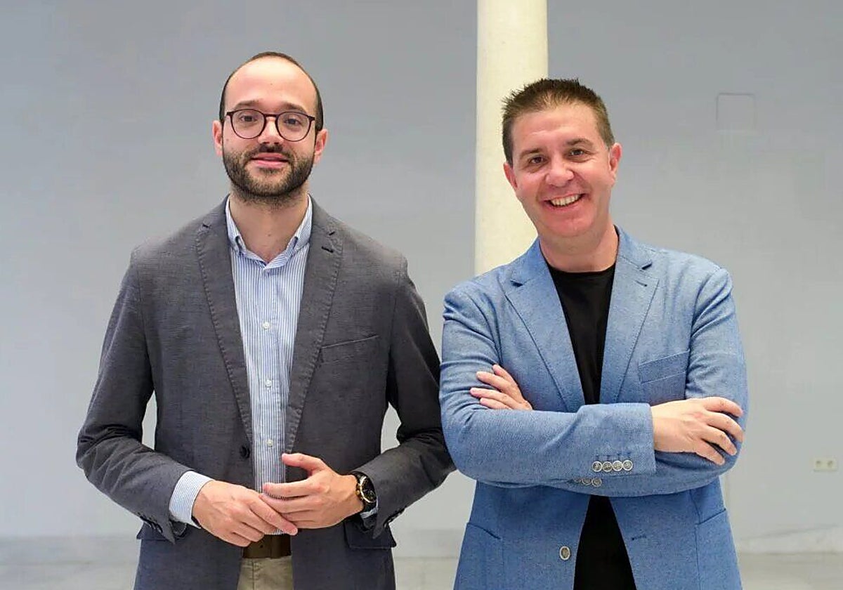 Santiago Cabañero y el diputado de Obras Públicas de la diputación provincial