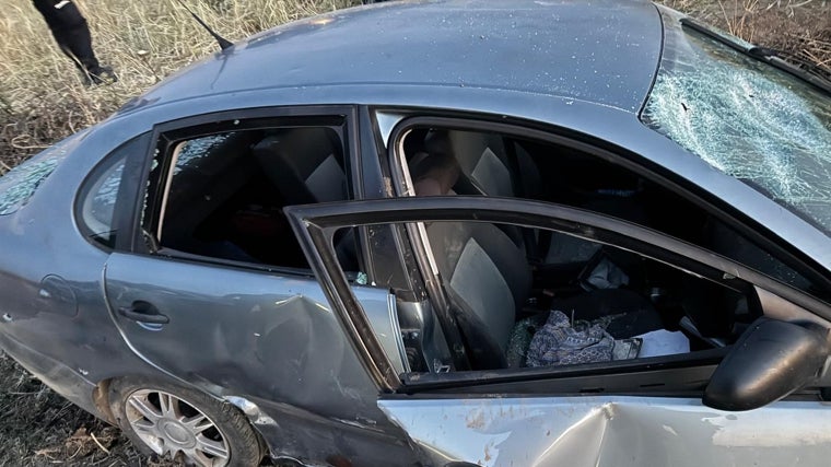 El Seat Córdoba, destrozado