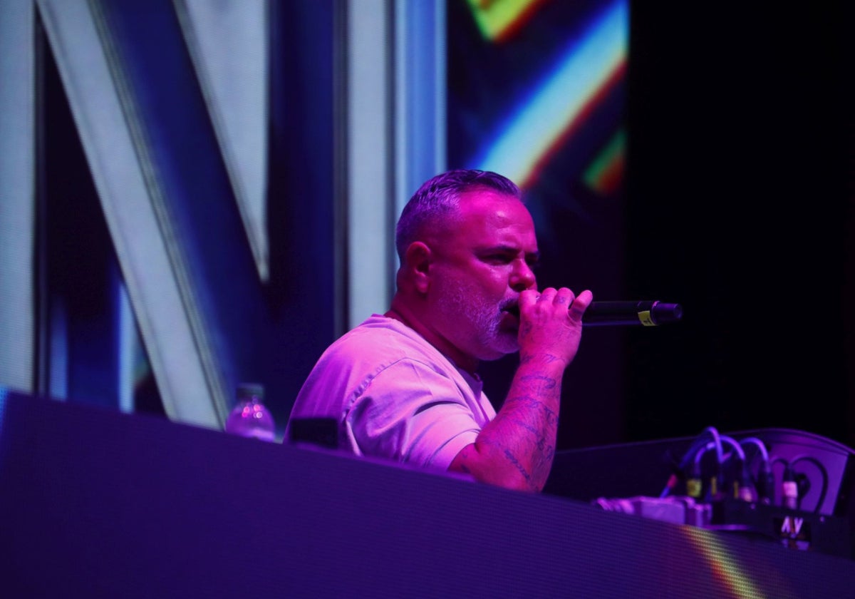 Juan Magán, durante el concierto en el Arenal