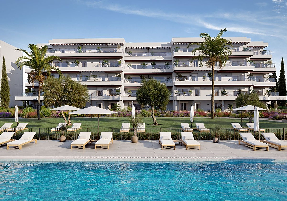 Figuración del residencial Edenia en El Verger (Alicante)