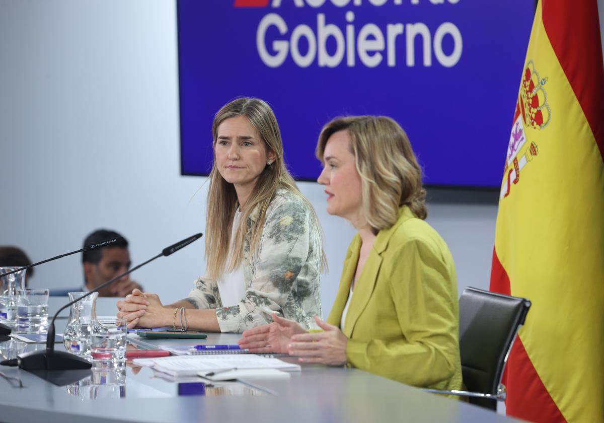 Las ministras Sara Aagesen y Pilar Alegría
