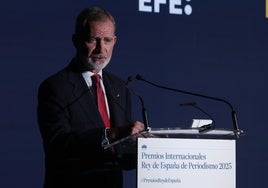Felipe VI, durante su discurso.