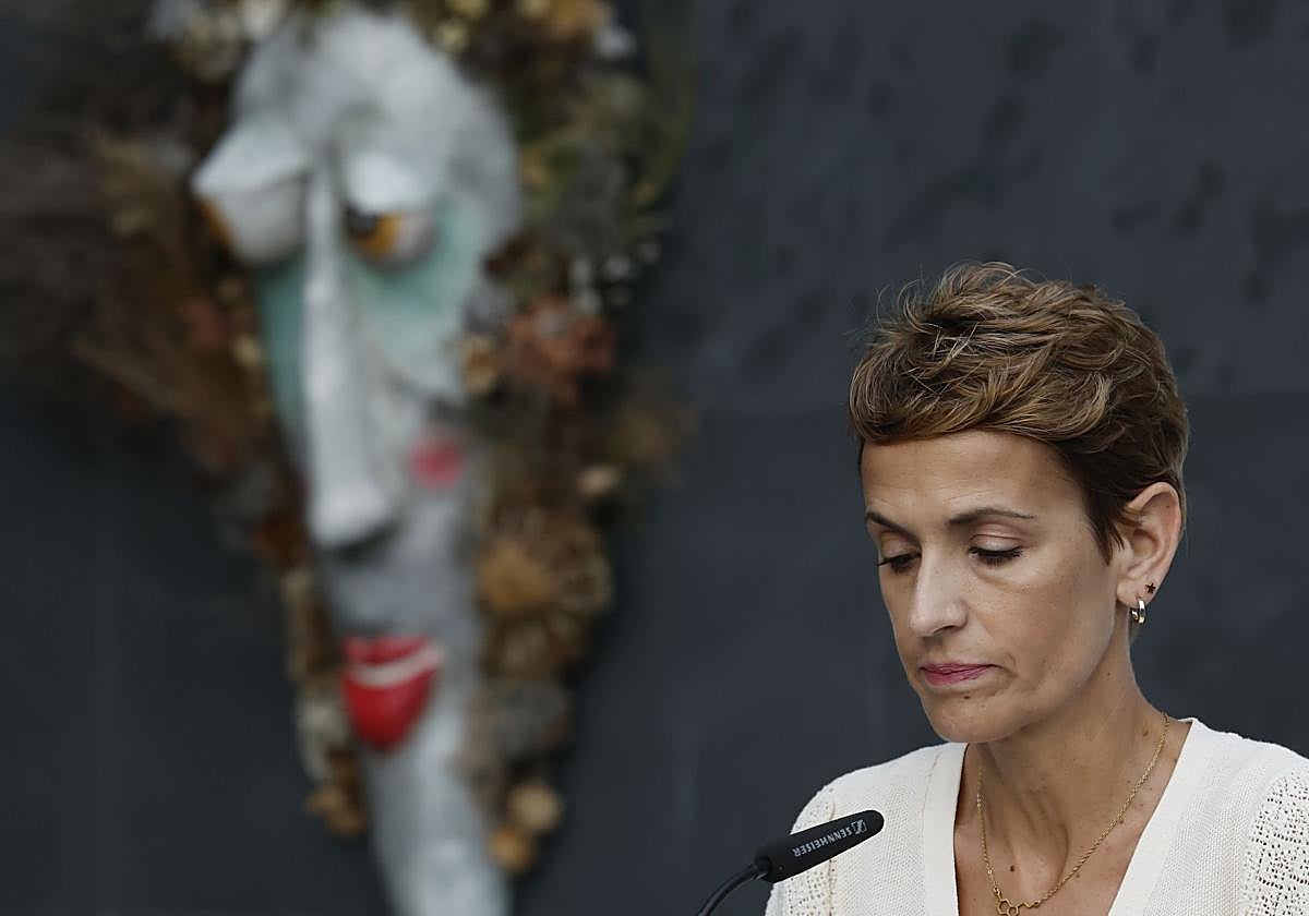 María Chivite, en su comparecencia en el Parlamento de Navarra