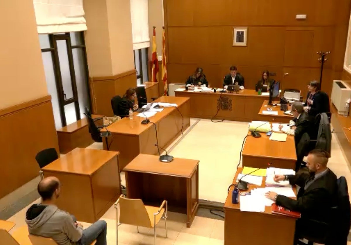 El acusado, Xavier P. S. , durante el juicio, en la Audiencia de Barcelona