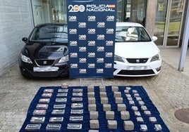 Dos detenidos tras incautar la Policía 33 kilos de cocaína y 43 de hachís en Vigo