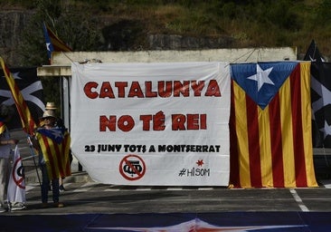 Protesta independentista a medio gas contra la visita del Rey a Montserrat