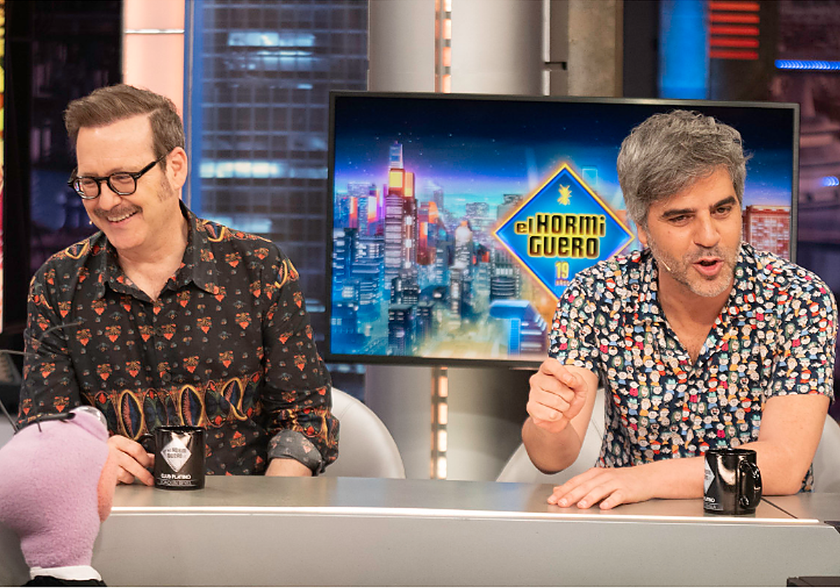 Joaquín Reyes y Ernesto Sevilla durante su visita a El Hormiguero