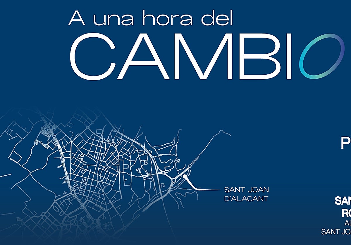 Imagen del cartel anunciador del encuentro 'A una hora del cambio' de Terciario Avanzado y Aguas de Alicante