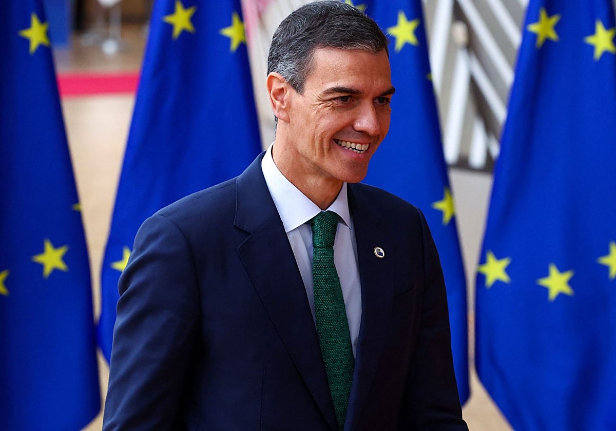 Pedro Sánchez, a su llegada este jueves al Consejo Europeo en Bruselas