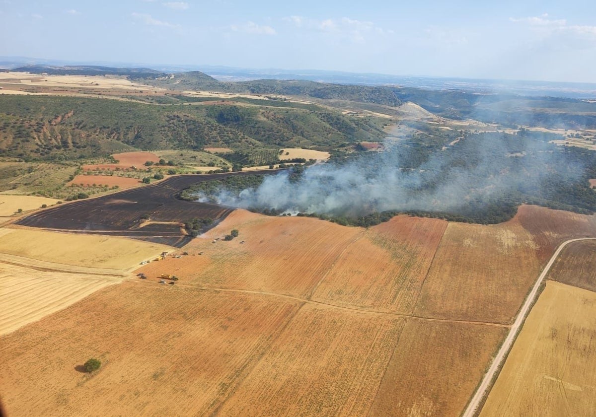 Imagen del incendio en Cihuela (Soria) remitida por las Brigadas de Refuerzo en Incendios Forestales en redes