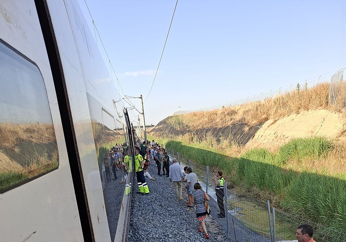 Uno de los trenes afectados por la avería en la zona de la Sagra